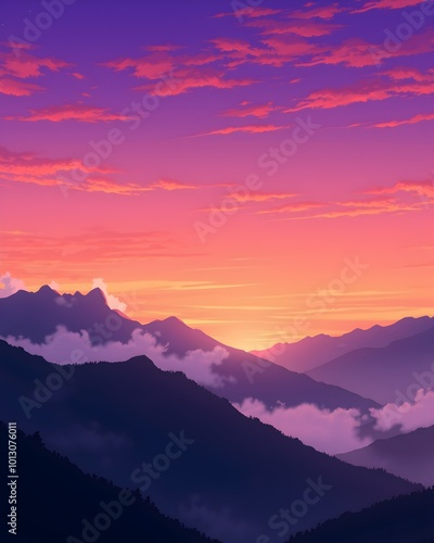 Misty Mountain Sunrise