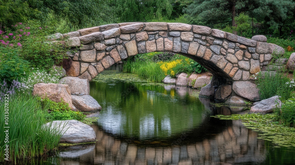 Fototapeta premium wooden bridge over river