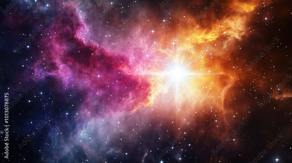Fototapeta premium celestial cloud of gas and dust in vibrant colors, showcasing cosmic beauty
