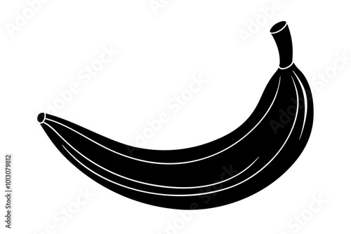 Delicious fruit Banana silhouette black vector art illustration
