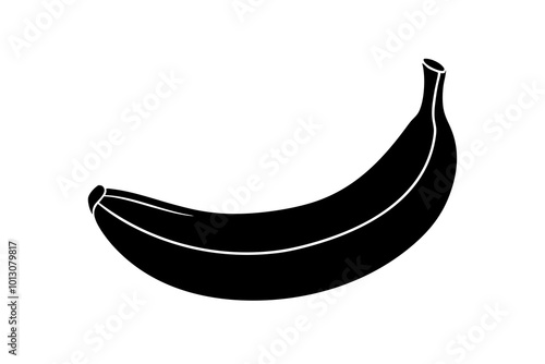 Delicious fruit Banana silhouette black vector art illustration