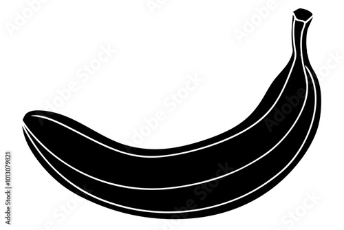 Delicious fruit Banana silhouette black vector art illustration