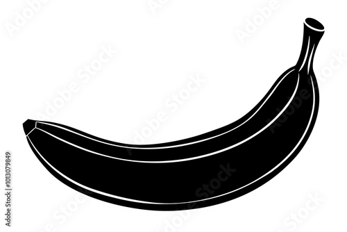 Delicious fruit Banana silhouette black vector art illustration
