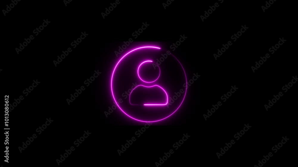 Glowing neon light people icon animation. Secure login to user account. Neon line User icon 4k video animation Glowing neon light people icon animation. Secure login to user account. Neon line User icon 4k video animation