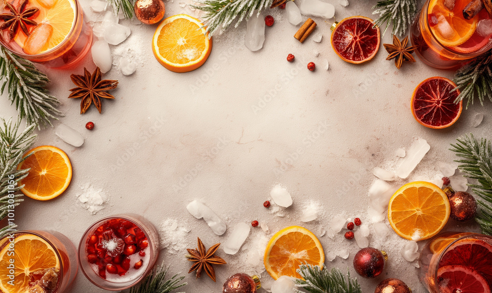 Mulled wine on dark marble background. Ingredients for making mulled wine, top view. Christmas decoration. Christmas mulled wine with spices.Space for text. Copy space. Mulled wine on dark marble background. Ingredients for making mulled wine, top view. Christmas decoration. Christmas mulled wine with spices.Space for text. Copy space.