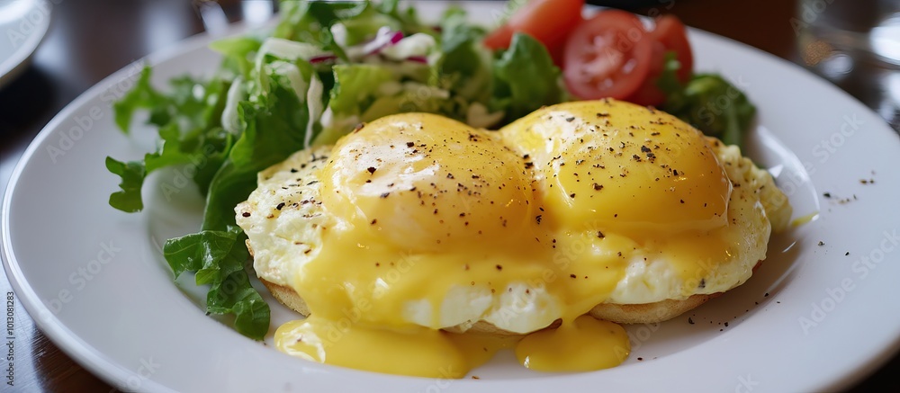 Eggs Benedict with Salad Eggs Benedict with Salad