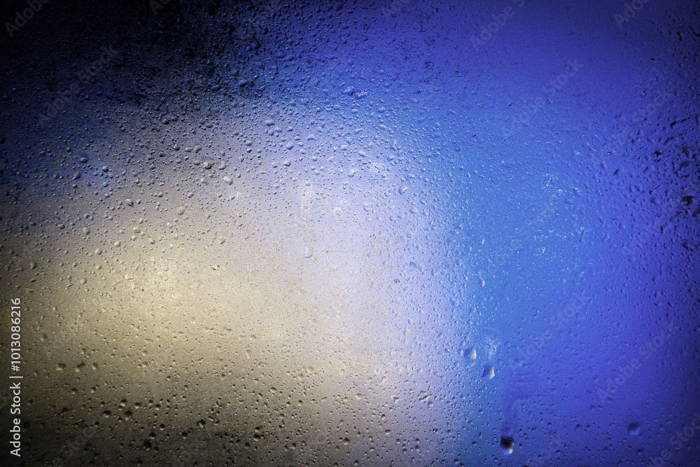 Obraz premium Background of misted glass. Christmas lights