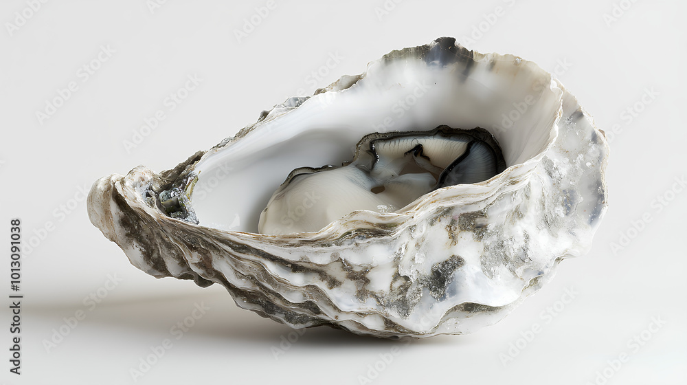 oyster shell on white background oyster shell on white background