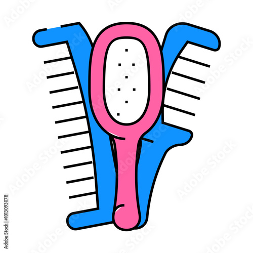 hairbrushes tool for hair line icon vector. hairbrushes tool for hair sign. isolated symbol illustration