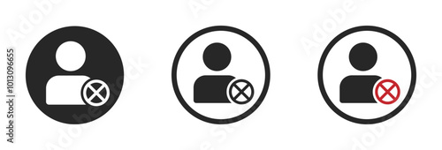 Blocked user flat icon sign. Block profile vector icons. Blocked user icon. Block profile icon