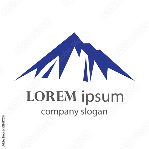 high and snowy mountain logo design