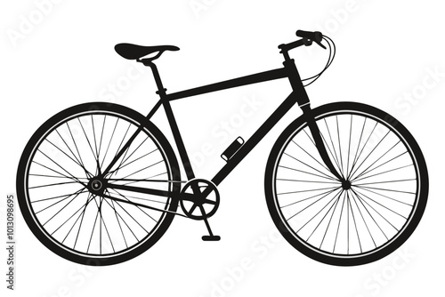 Bicycle silhouette vector illustration. highly detailed, ultra-detailed on a white background 