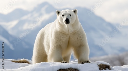 polar bear standing proudly on a snowy tundra