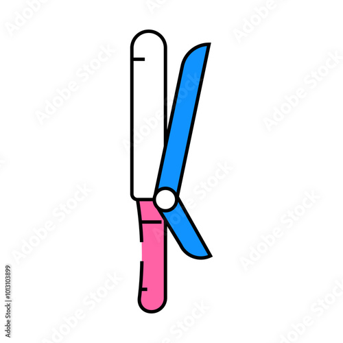 curling iron line icon vector. curling iron sign. isolated symbol illustration