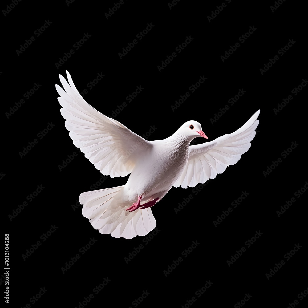 Obraz premium Majestic Dove in Flight A Symbol of Divine Grace and Peace