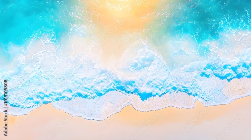 Aerial View Ocean Waves Beach Aerial View Ocean Waves Beach