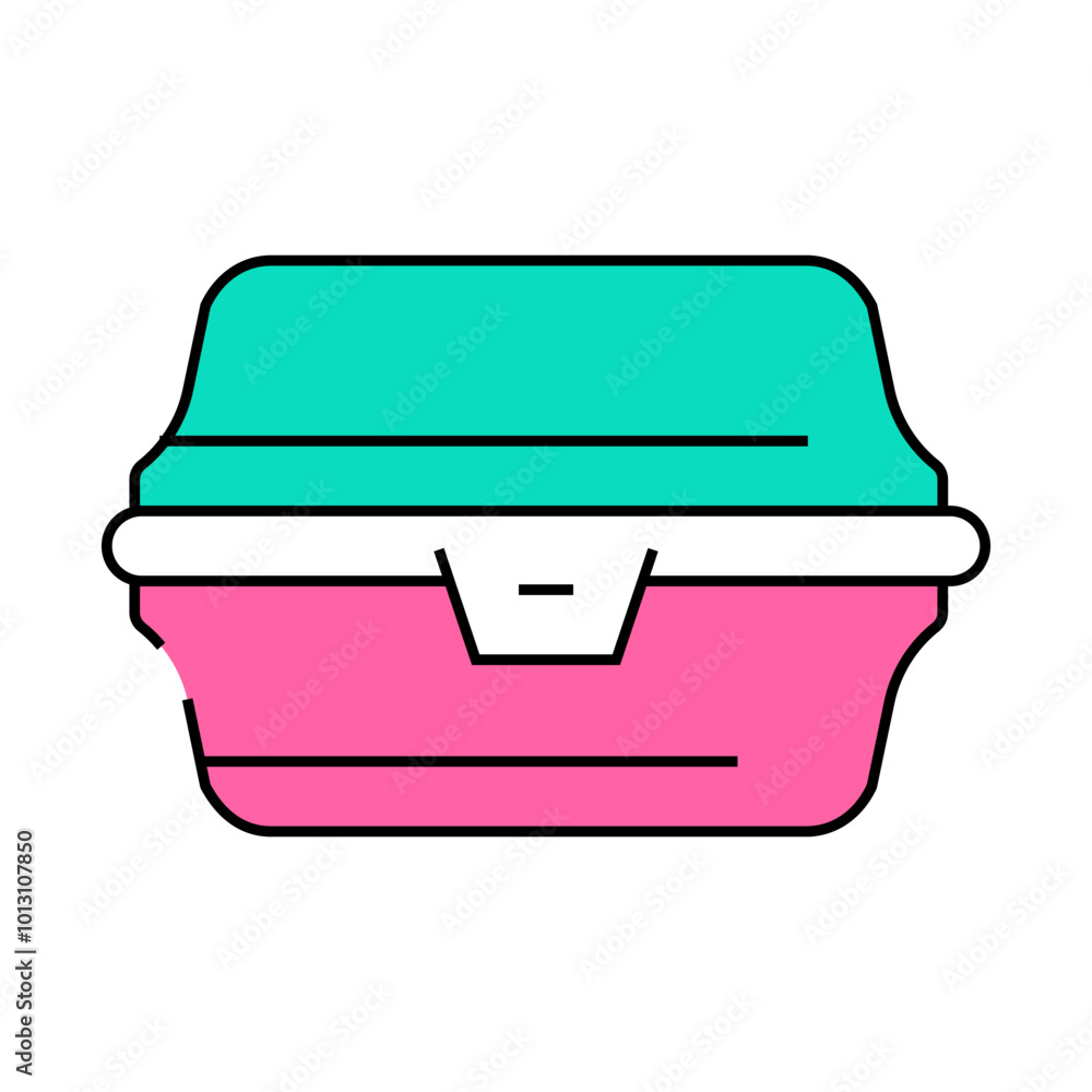paper lunchbox line icon vector. paper lunchbox sign. isolated symbol illustration paper lunchbox line icon vector. paper lunchbox sign. isolated symbol illustration