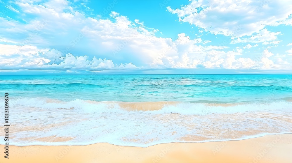 Fototapeta premium Beach Seascape with Blue Sky