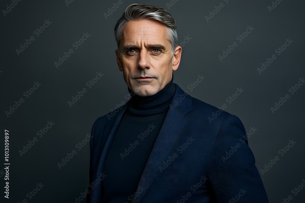 Obraz premium Formal portrait of a middle-aged man in a suit