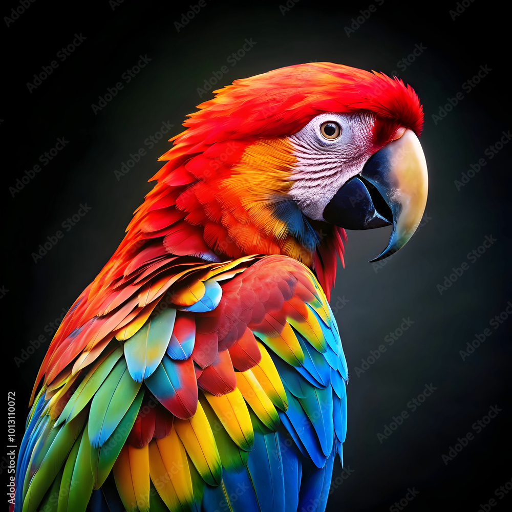 Obraz premium a colorful parrot with a black background