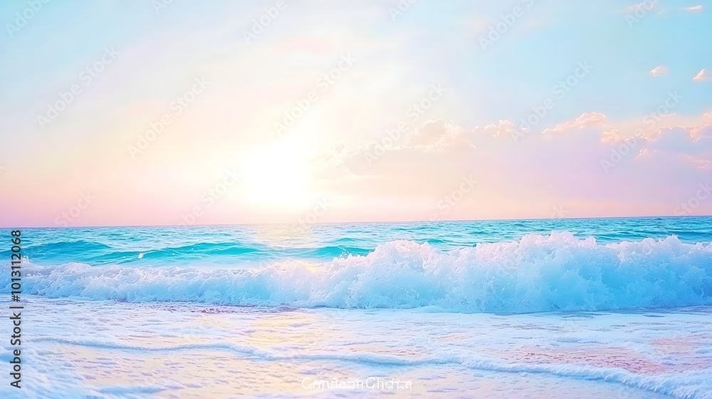 Fototapeta premium Ocean Sunset Waves