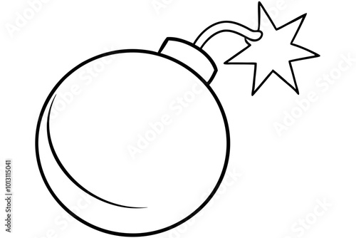 vector illustration of a bomb icon with a burning wick