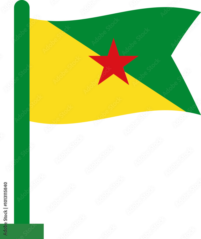 FRENCH GUIANA Flag Crisp Flown FRENCH GUIANA Flag Crisp Flown