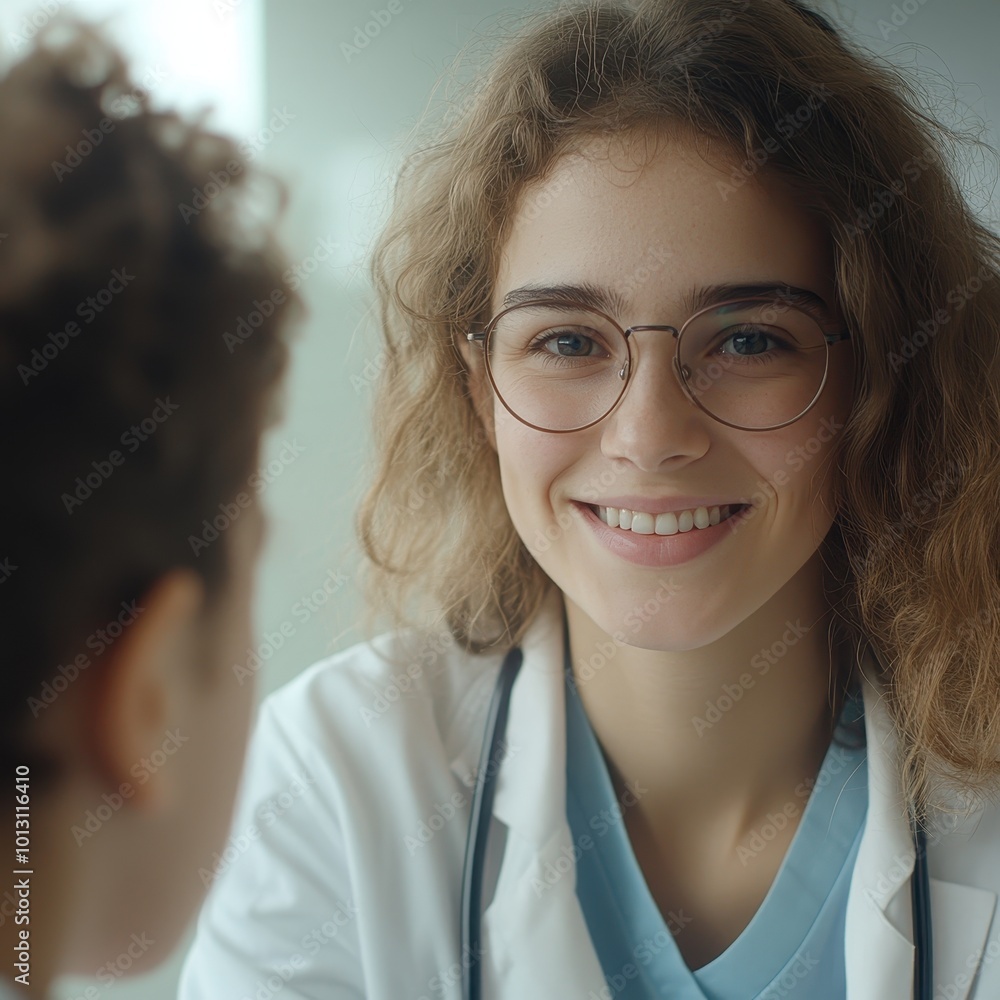 Doctor Adjusting Glasses for Patient Consultation Doctor Adjusting Glasses for Patient Consultation