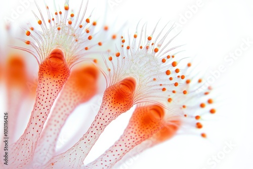 Mystic portrait of Radiolarians Zooplankton in studio, copy space on right side, Close-up View, isolated on white background photo