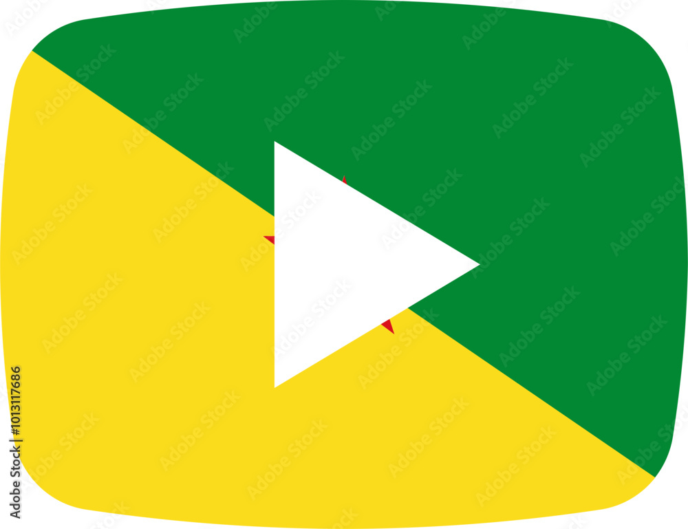 FRENCH GUIANA Flag on video player icon FRENCH GUIANA Flag on video player icon