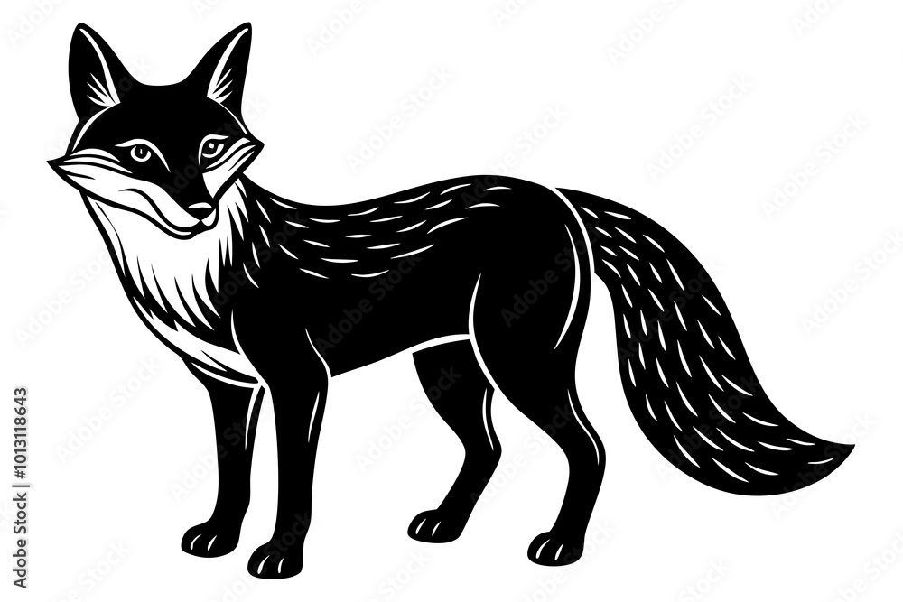 Fox silhouette vector illustration. Fox silhouette vector illustration.