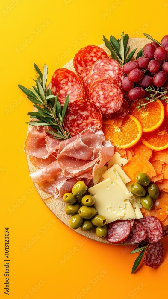 Charcuterie board with a variety of cheeses, salami,Antipasti appetizers of meat and cheese platter with salami, prosciutto crudo or jamon and olives,perfect for social gatherings and wine drink. Charcuterie board with a variety of cheeses, salami,Antipasti appetizers of meat and cheese platter with salami, prosciutto crudo or jamon and olives,perfect for social gatherings and wine drink.