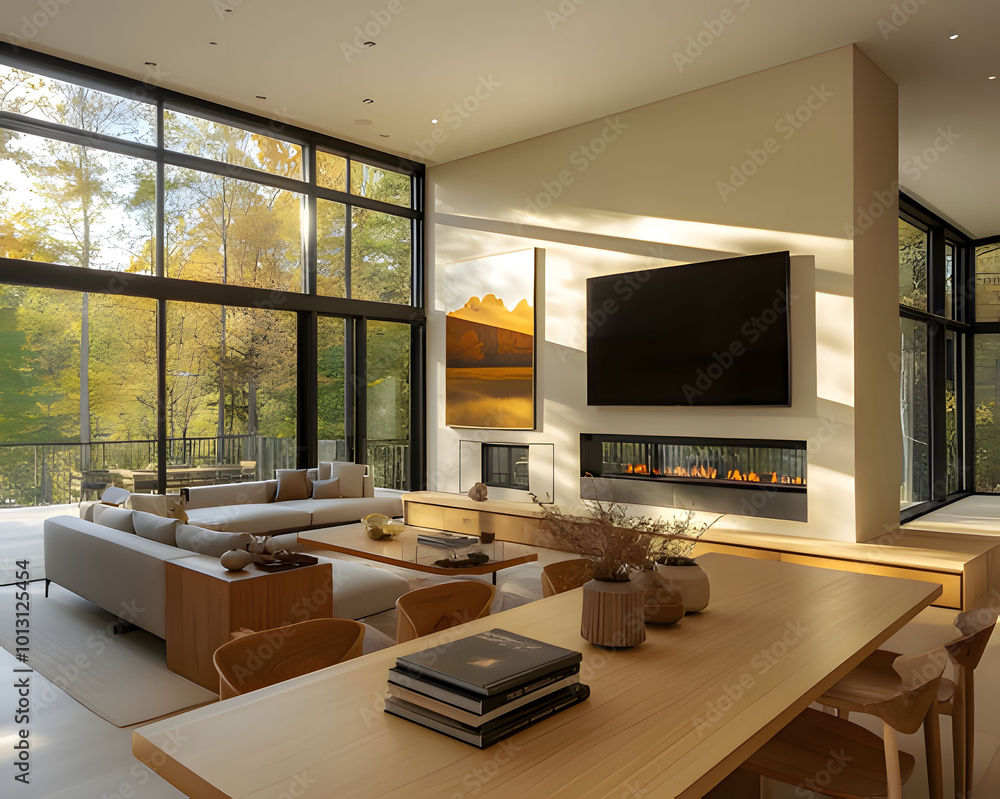 modern living room. Generative AI modern living room. Generative AI