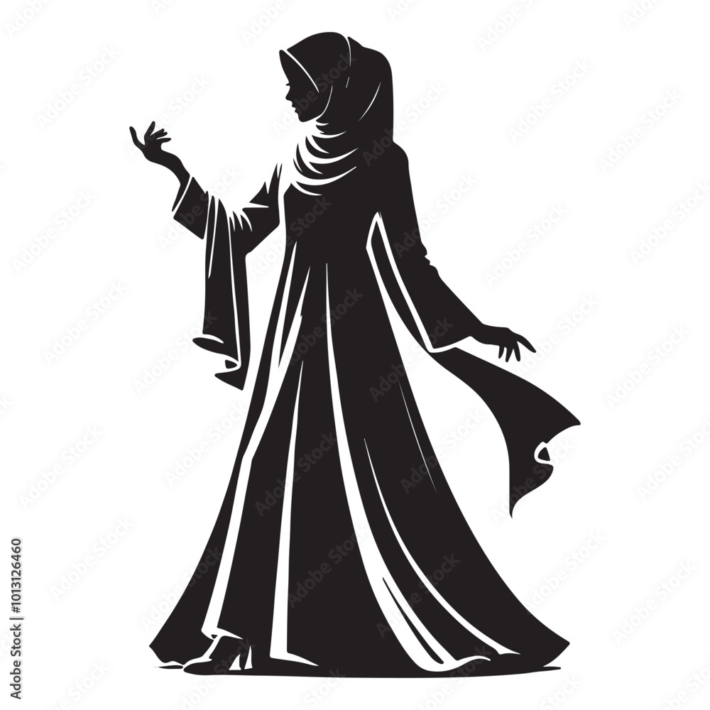 Naklejka premium Muslim Woman in Modest Attire