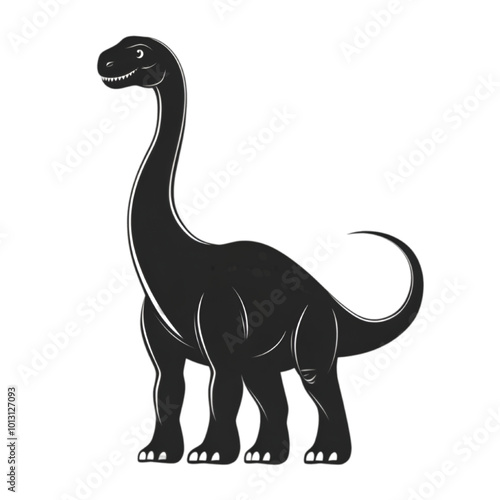 Dinosaur Silhouette, Minimalist Vector Design, Isolated on White

