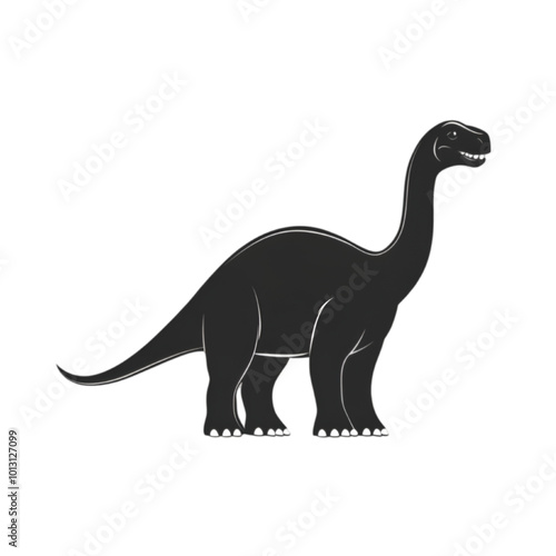 Dinosaur Silhouette, Minimalist Vector Design, Isolated on White Background

