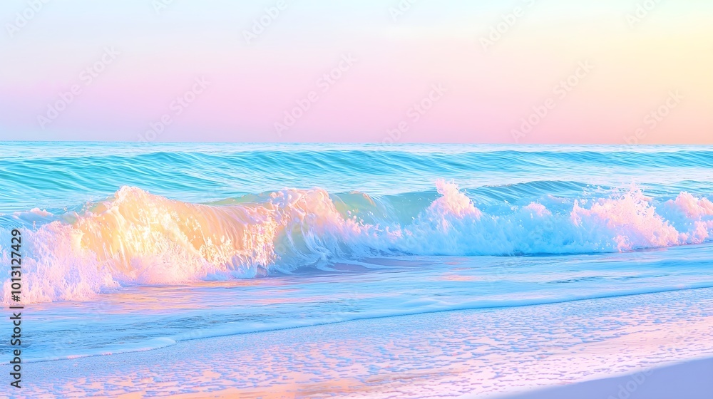 Pastel Ocean Waves Beach Sunset Pastel Ocean Waves Beach Sunset