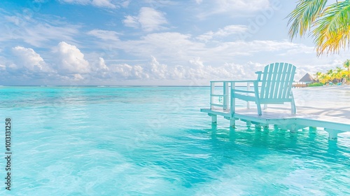 Tropical Beach Chair on Pier