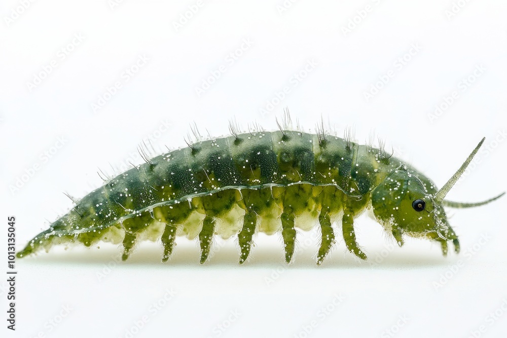 the beside view Chloroflexi Bacterioplankton, left side view, white copy space on right, Isolated on White Background the beside view Chloroflexi Bacterioplankton, left side view, white copy space on right, Isolated on White Background