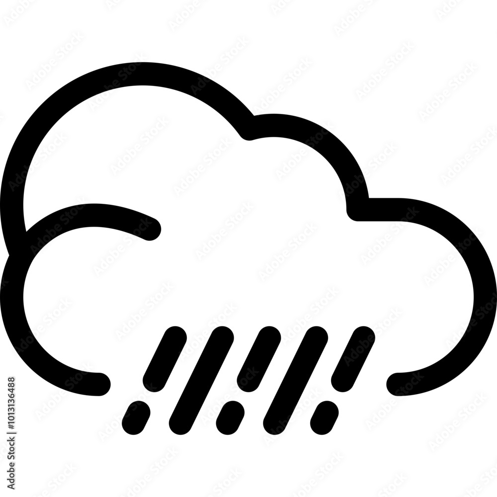 Rain Cloud Icon Outline Style. Simple Weather Symbol Vector Illustration — Pixel-perfect Icon. Rain Cloud Icon Outline Style. Simple Weather Symbol Vector Illustration — Pixel-perfect Icon.
