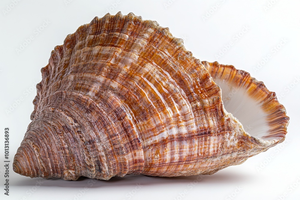 the beside view Crassostrea gigas, left side view, white copy space on right, Isolated on White Background the beside view Crassostrea gigas, left side view, white copy space on right, Isolated on White Background