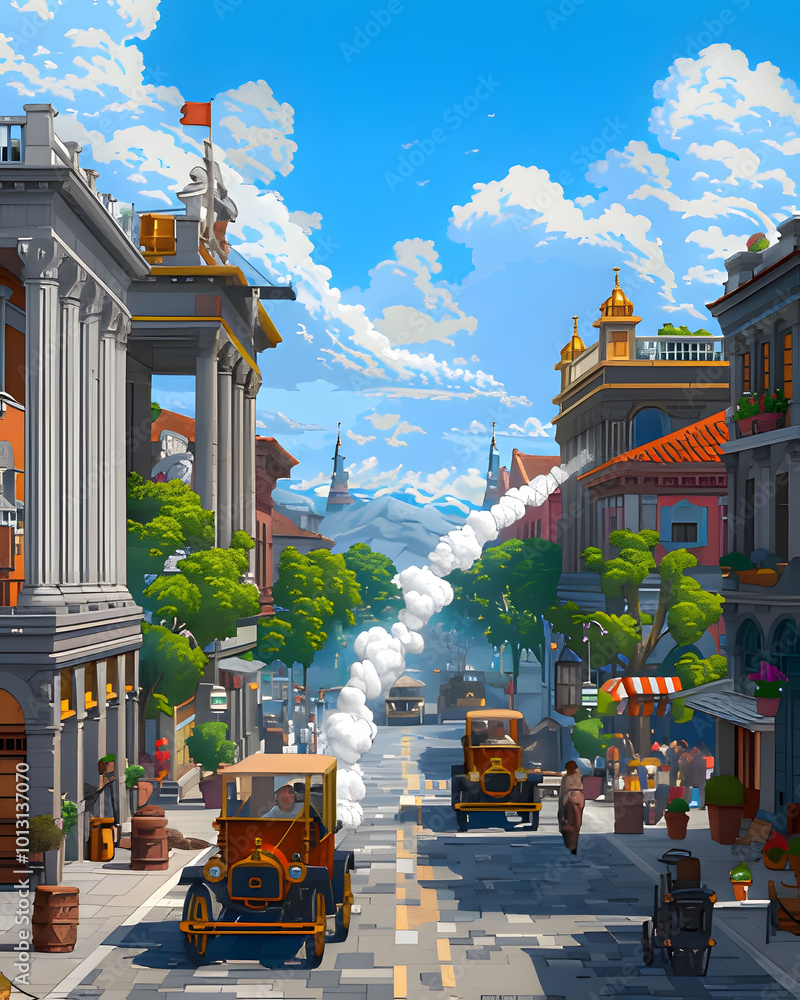 Fotografie view of the city. Generative AI