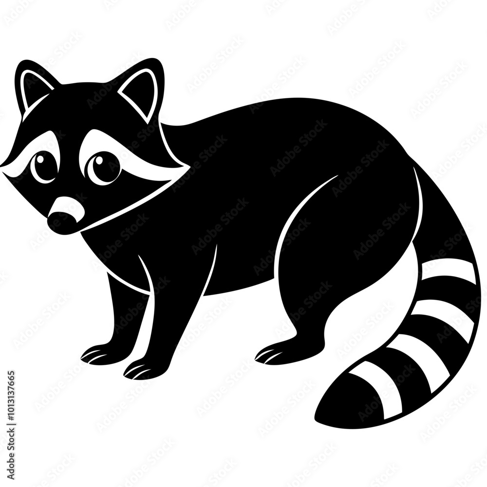 Obraz premium racoon silhouette vector