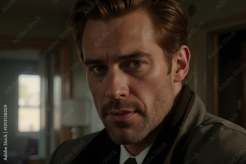 Handsome young man in a suit gazing intensely at the camera in a refined indoor setting
Handsome young man in a suit gazing intensely at the camera in a refined indoor setting