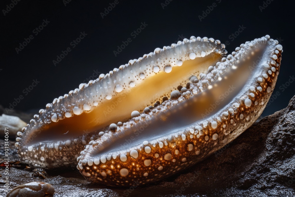the beside view Sea Cucumbers, left side view, white copy space on right, Isolated on dark Background the beside view Sea Cucumbers, left side view, white copy space on right, Isolated on dark Background