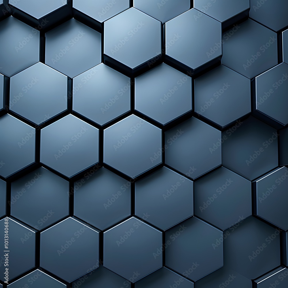 Abstract Metallic Hexagonal Pattern Background in Blue Abstract Metallic Hexagonal Pattern Background in Blue