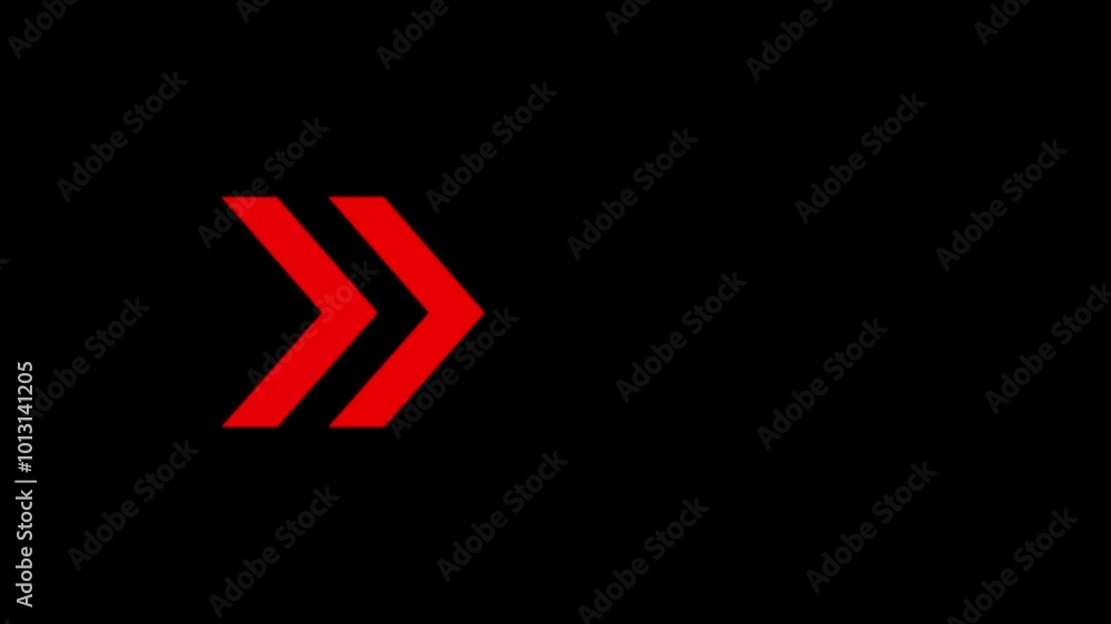 Loop animation of arrow pointing right on black background. Loop animation of arrow pointing right on black background.