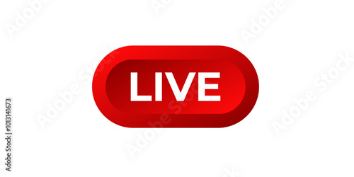 Online live stream logo. Red video broadcast icon.