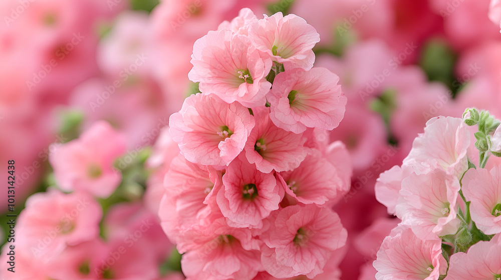 Close-up view of delicate pink flowers blooming in a vibrant garden during springtime, showcasing their beauty and natural details Close-up view of delicate pink flowers blooming in a vibrant garden during springtime, showcasing their beauty and natural details