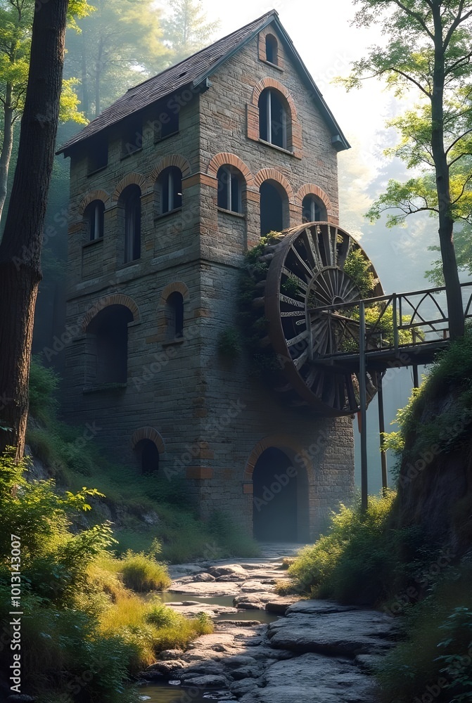 Obraz premium old mill in the forest